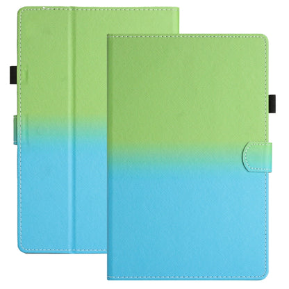 For 10 inch Universal Stitching Gradient Leather Tablet Case(Green Blue) - 10 - 11 inch by buy2fix | Online Shopping UK | buy2fix