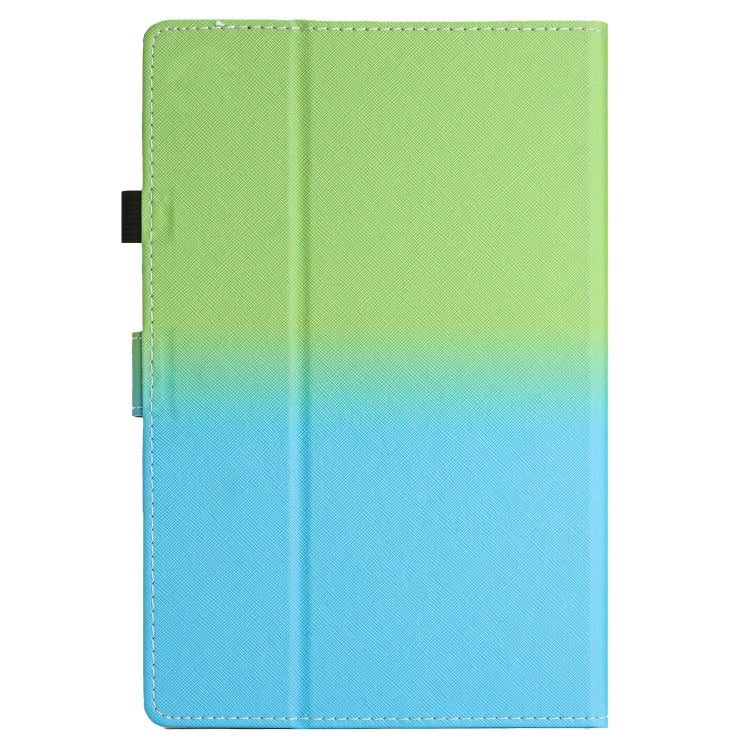 For 10 inch Universal Stitching Gradient Leather Tablet Case(Green Blue) - 10 - 11 inch by buy2fix | Online Shopping UK | buy2fix