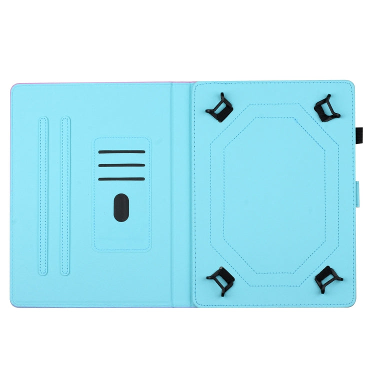 For 8 inch Universal Stitching Gradient Leather Tablet Case(Pink Blue) - 8 inch by buy2fix | Online Shopping UK | buy2fix