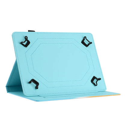 For 7 inch Universal Stitching Gradient Leather Tablet Case(Blue Orange) - 7 inch by buy2fix | Online Shopping UK | buy2fix