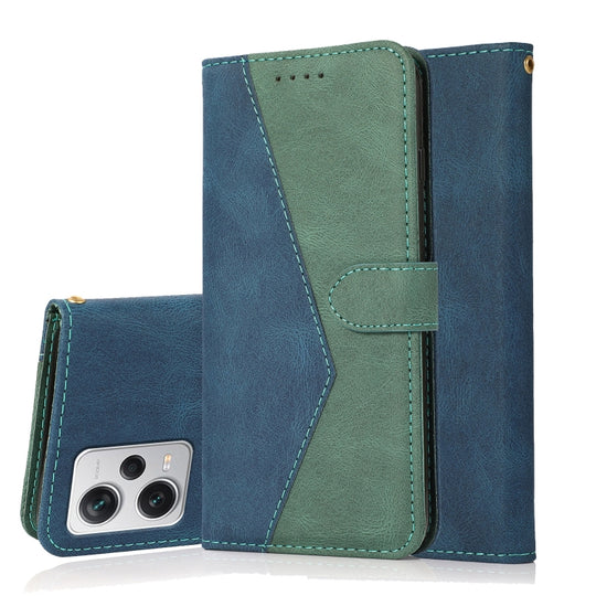 For Xiaomi Redmi Note 12 Pro 5G Dual-color Stitching Leather Phone Case(Blue Green)