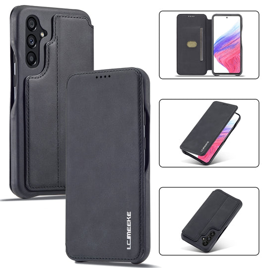 For Samsung Galaxy A54 5G LC.IMEEKE Hon Ancient Series Horizontal Flip Leather Phone Case(Black)