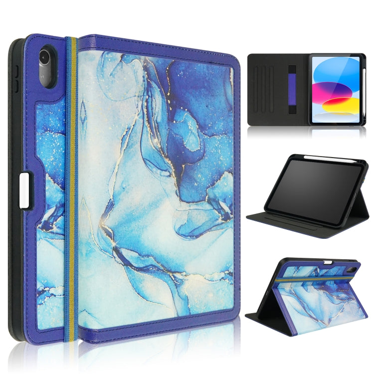 For iPad 2025 / 2022 Marble Pattern Stitching Leather Tablet Case(Blue) - iPad 2025 / 2022 Cases by buy2fix | Online Shopping UK | buy2fix