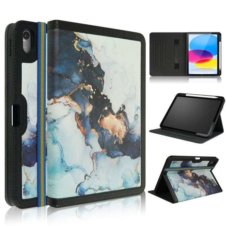 For iPad 2025 / 2022 Marble Pattern Stitching Leather Tablet Case(Black) - iPad 2025 / 2022 Cases by buy2fix | Online Shopping UK | buy2fix