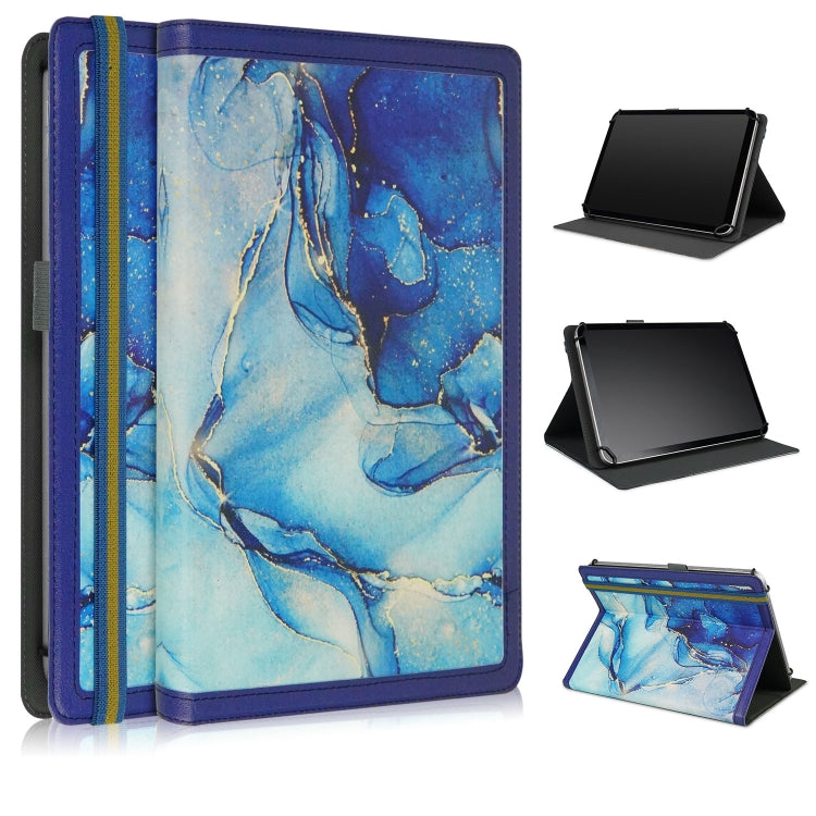 For 10 inch Marble Pattern Stitching Leather Tablet Case(Blue) - 10 - 11 inch by buy2fix | Online Shopping UK | buy2fix