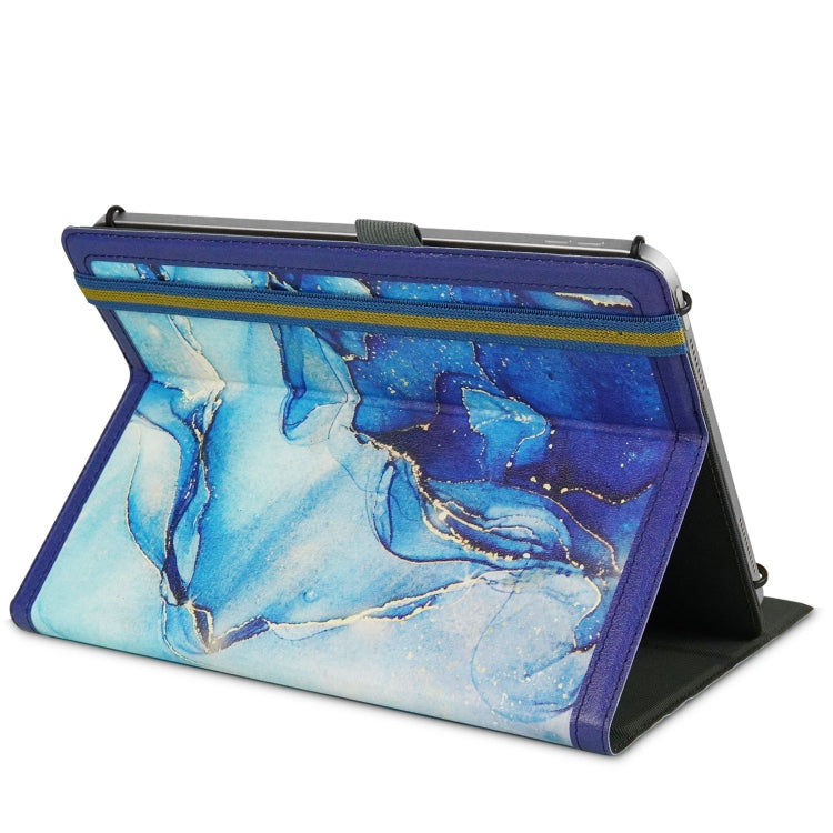 For 10 inch Marble Pattern Stitching Leather Tablet Case(Blue) - 10 - 11 inch by buy2fix | Online Shopping UK | buy2fix