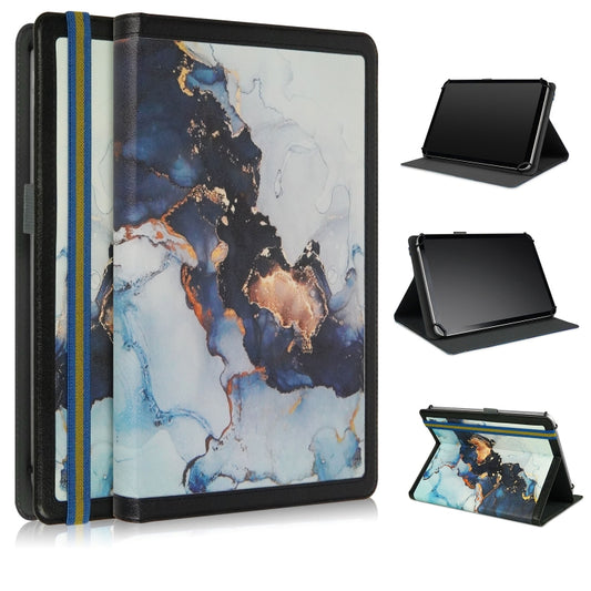 For 10 inch Marble Pattern Stitching Leather Tablet Case(Black) - 10 - 11 inch by buy2fix | Online Shopping UK | buy2fix