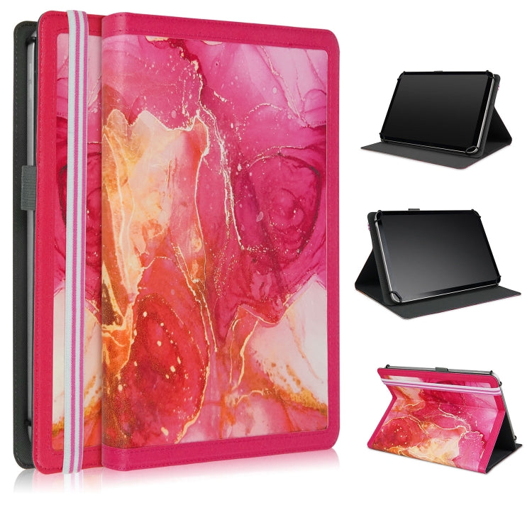 For 10 inch Marble Pattern Stitching Leather Tablet Case(Pink) - 10 - 11 inch by buy2fix | Online Shopping UK | buy2fix