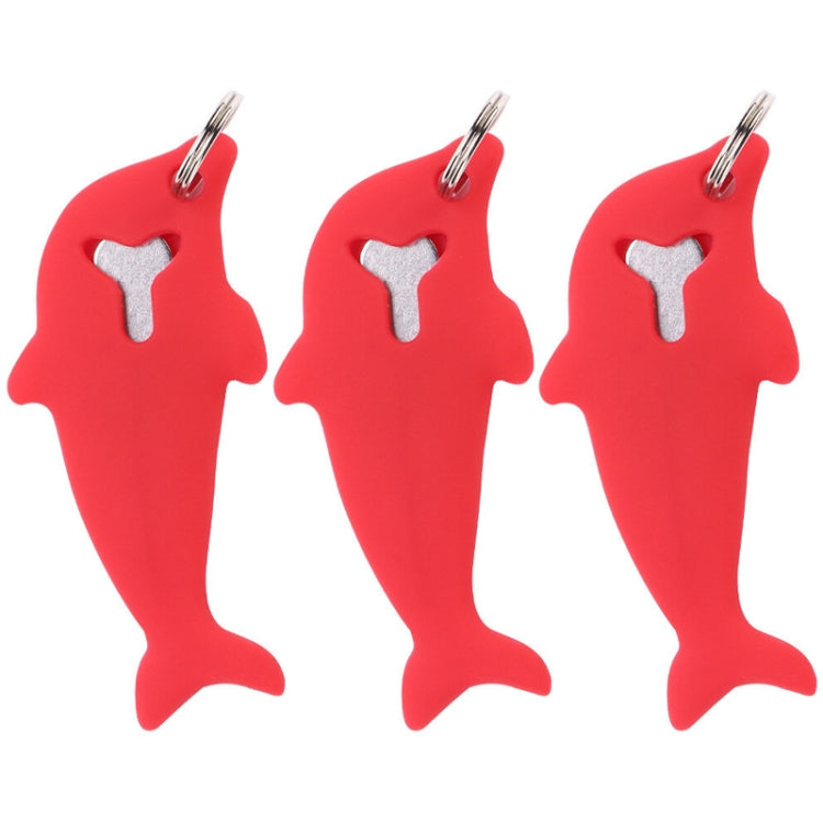 3pcs 2 in 1 Phone Tablet Card Removal Needle Dolphin Shape Card Opening Needle Cover(Red) - SIM Card Tool by buy2fix | Online Shopping UK | buy2fix