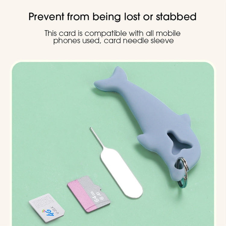3pcs 2 in 1 Phone Tablet Card Removal Needle Dolphin Shape Card Opening Needle Cover(White) - SIM Card Tool by buy2fix | Online Shopping UK | buy2fix