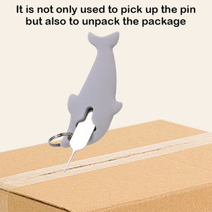 3pcs 2 in 1 Phone Tablet Card Removal Needle Dolphin Shape Card Opening Needle Cover(Black) - SIM Card Tool by buy2fix | Online Shopping UK | buy2fix