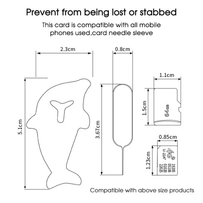 3pcs 2 in 1 Phone Tablet Card Removal Needle Dolphin Shape Card Opening Needle Cover(White) - SIM Card Tool by buy2fix | Online Shopping UK | buy2fix