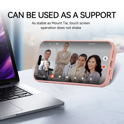 For iPhone 14 Pro Max Armor Ring Wallet Back Cover Phone Case(Pink) by buy2fix