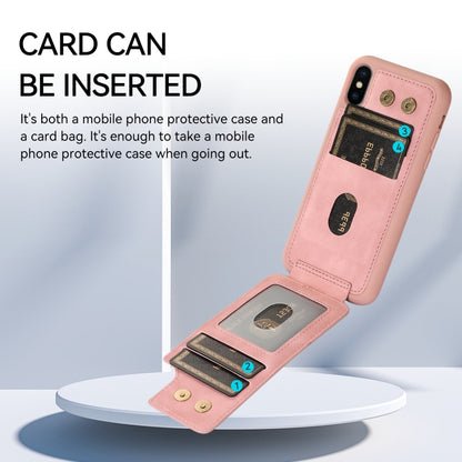 For iPhone XS Max Armor Ring Wallet Back Cover Phone Case(Pink) by buy2fix