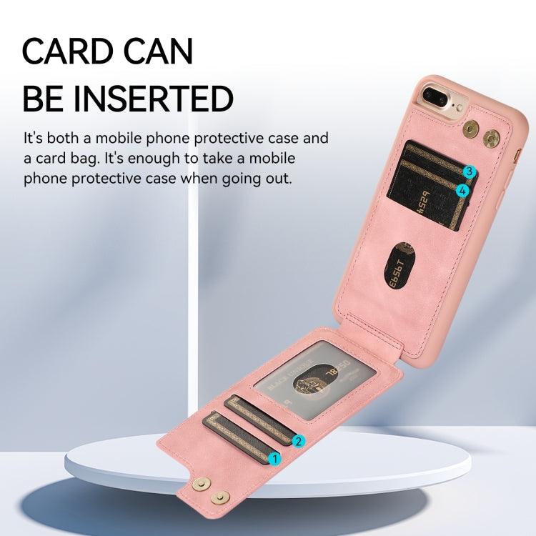For iPhone SE 2022 / 2020 / 8 / 7 Armor Ring Wallet Back Cover Phone Case(Pink) by buy2fix