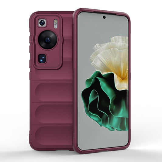 For Huawei P60 Magic Shield TPU + Flannel Phone Case(Wine Red) by buy2fix