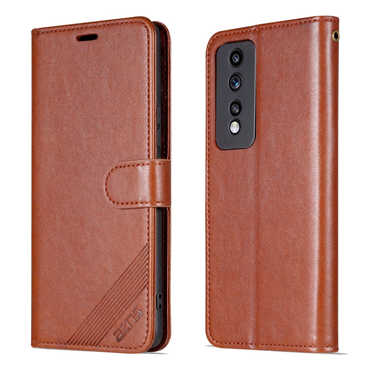 For Honor 80 GT 5G AZNS Sheepskin Texture Flip Leather Phone Case(Brown) - Honor Cases by AZNS | Online Shopping UK | buy2fix