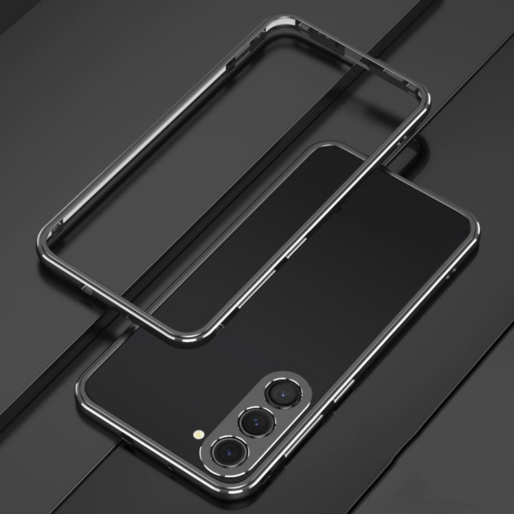 For Samsung Galaxy S23 5G Aurora Series Lens Protector + Metal Frame Phone Case(Black Silver) - Galaxy S23 5G Cases by buy2fix | Online Shopping UK | buy2fix