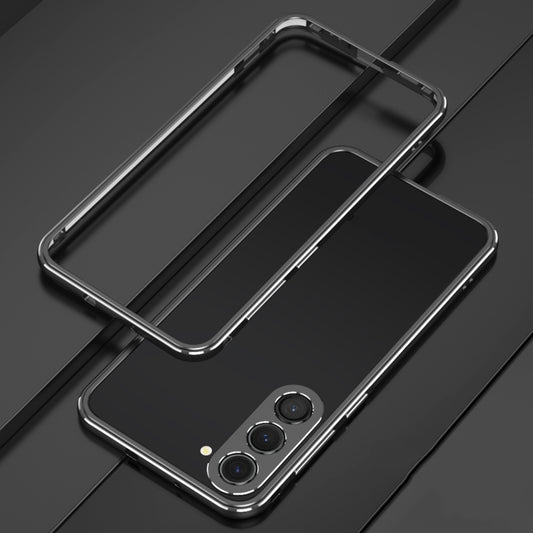 For Samsung Galaxy S23 5G Aurora Series Lens Protector + Metal Frame Phone Case(Black Silver) - Galaxy S23 5G Cases by buy2fix | Online Shopping UK | buy2fix