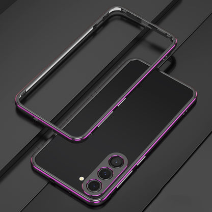For Samsung Galaxy S23 5G Aurora Series Lens Protector + Metal Frame Phone Case(Black Purple) - Galaxy S23 5G Cases by buy2fix | Online Shopping UK | buy2fix