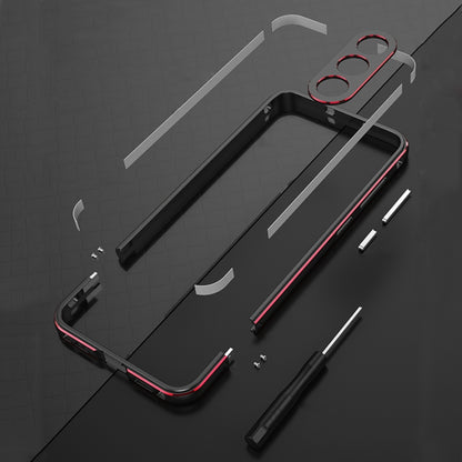 For Samsung Galaxy S23 5G Aurora Series Lens Protector + Metal Frame Phone Case(Black Purple) - Galaxy S23 5G Cases by buy2fix | Online Shopping UK | buy2fix