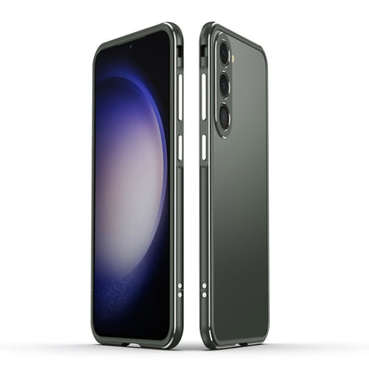 For Samsung Galaxy S23+ 5G Aurora Series Lens Protector + Metal Frame Phone Case(Green Silver) - Galaxy S23+ 5G Cases by buy2fix | Online Shopping UK | buy2fix