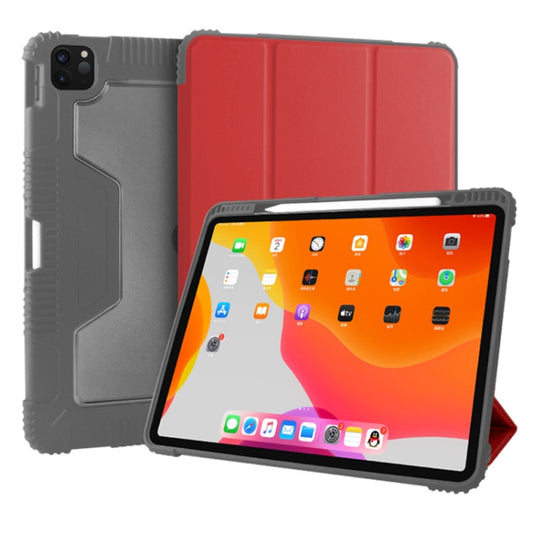 For iPad Pro 12.9 inch 2022 / 2021 / 2020 Mutural Horizontal Flip PC + TPU + PU Leather Tablet Case with Holder & Pen Slot(Red) by Mutural