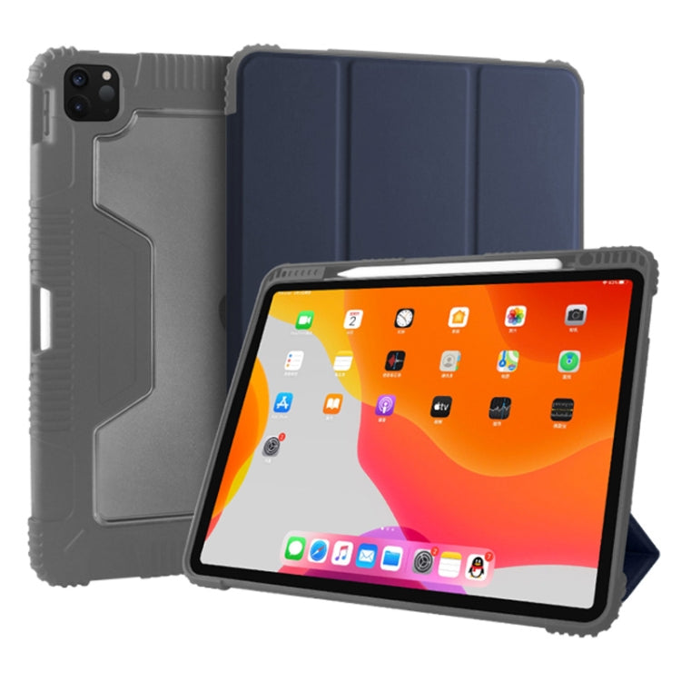 For iPad Pro 12.9 inch 2022 / 2021 / 2020 Mutural Horizontal Flip PC + TPU + PU Leather Tablet Case with Holder & Pen Slot(Dark Blue) - iPad Pro 12.9 (2022/2021) Cases by Mutural | Online Shopping UK | buy2fix