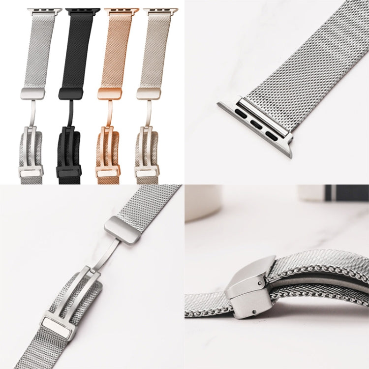 Milan Fold Buckle Metal Watch Band For Apple Watch Series 9&8&7 41mm / SE 3&SE 2&6&SE&5&4 40mm / 3&2&1 38mm (Orange Green) - Watch Bands by buy2fix | Online Shopping UK | buy2fix