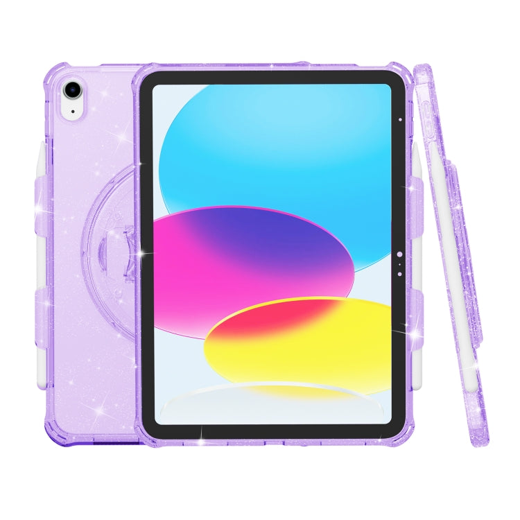 For iPad 2025 / 2022 Terminator Shockproof Glitter Powder Tablet Case with Holder(Purple) - iPad 2025 / 2022 Cases by buy2fix | Online Shopping UK | buy2fix