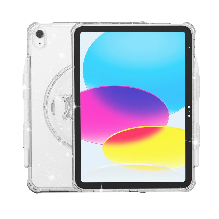 For iPad 2025 / 2022 Terminator Shockproof Glitter Powder Tablet Case with Holder(White) - iPad 2025 / 2022 Cases by buy2fix | Online Shopping UK | buy2fix