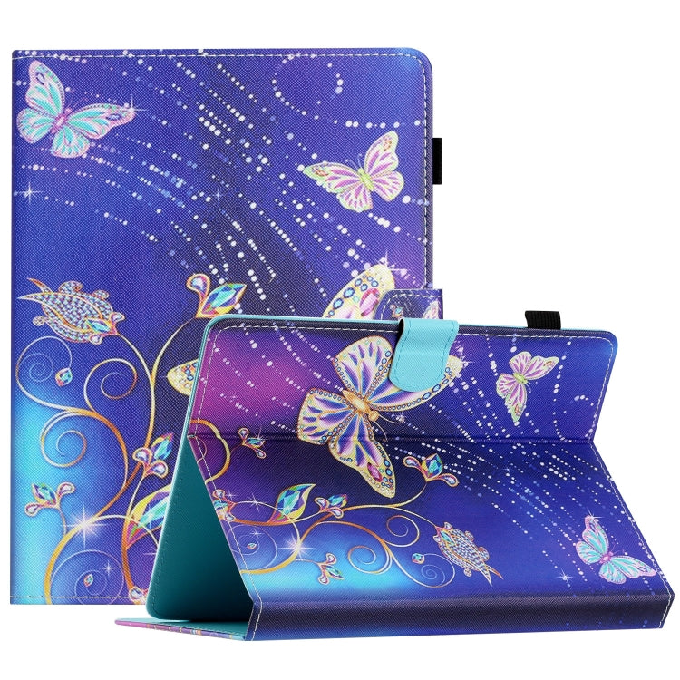 For 7 inch Coloured Drawing Stitching Leather Tablet Case(Butterfly) - 7 inch by buy2fix | Online Shopping UK | buy2fix