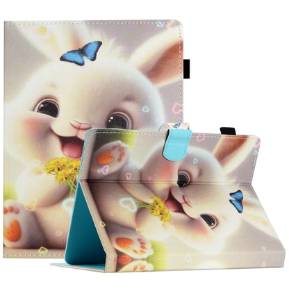 For 7 inch Coloured Drawing Stitching Leather Tablet Case(Rabbit) - 7 inch by buy2fix | Online Shopping UK | buy2fix