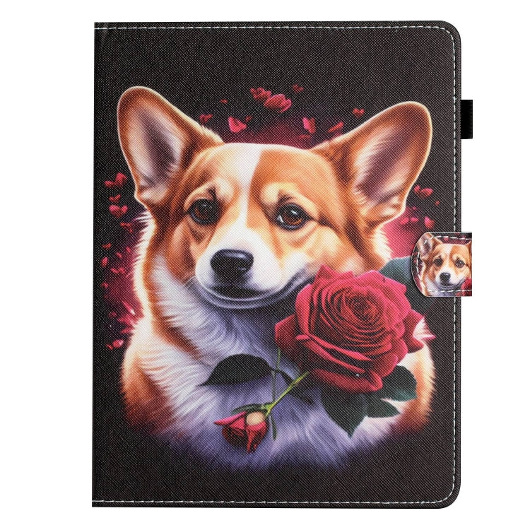 For 8 inch Coloured Drawing Stitching Leather Tablet Case(Corgi) - 8 inch by buy2fix | Online Shopping UK | buy2fix