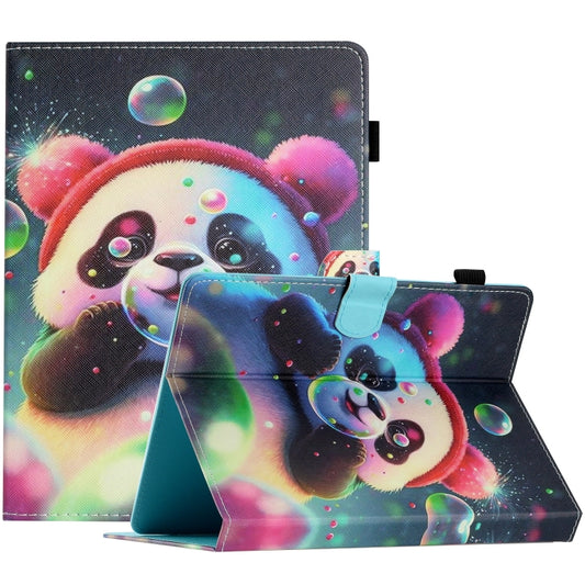 For 8 inch Coloured Drawing Stitching Leather Tablet Case(Panda) - 8 inch by buy2fix | Online Shopping UK | buy2fix