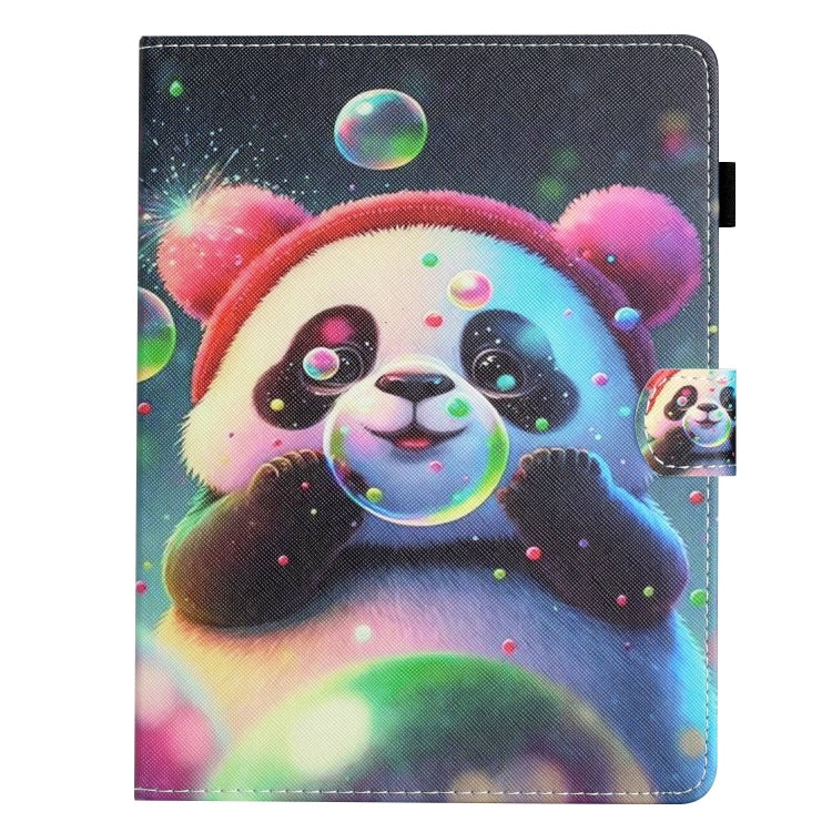 For 8 inch Coloured Drawing Stitching Leather Tablet Case(Panda) - 8 inch by buy2fix | Online Shopping UK | buy2fix