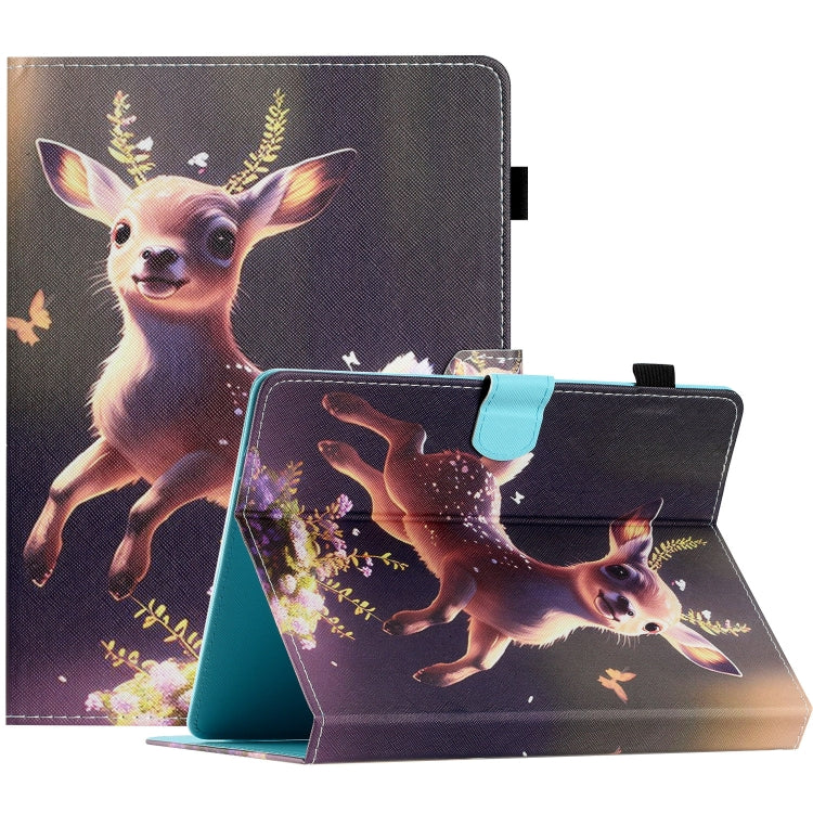 For 8 inch Coloured Drawing Stitching Leather Tablet Case(Deer) - 8 inch by buy2fix | Online Shopping UK | buy2fix