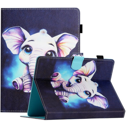 For 8 inch Coloured Drawing Stitching Leather Tablet Case(Elephant) - 8 inch by buy2fix | Online Shopping UK | buy2fix