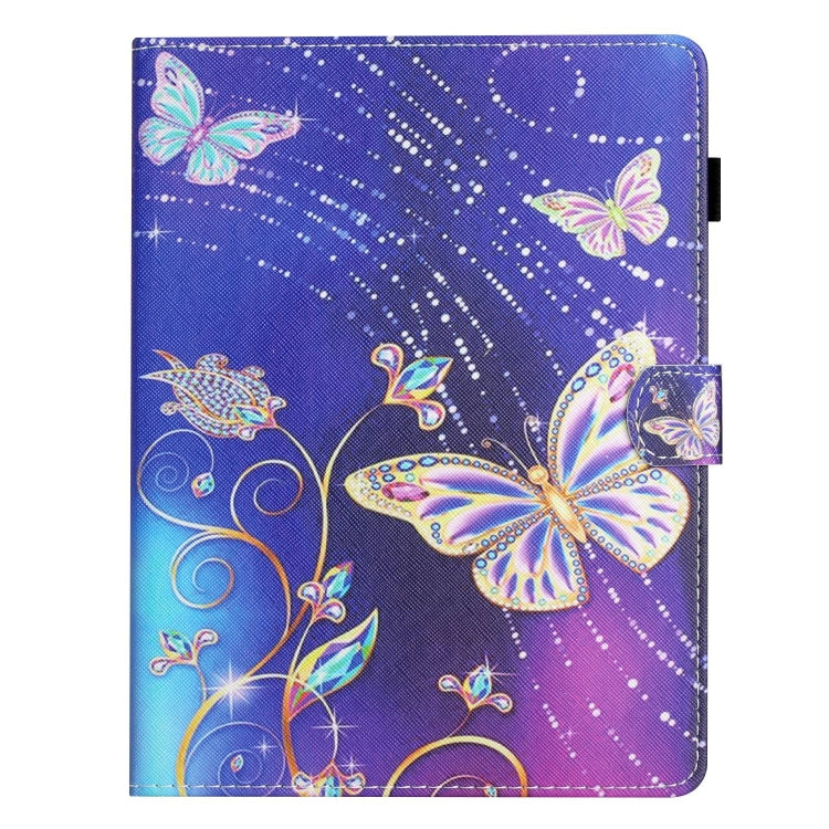For 10 inch Coloured Drawing Stitching Leather Tablet Case(Butterfly) - 10 - 11 inch by buy2fix | Online Shopping UK | buy2fix