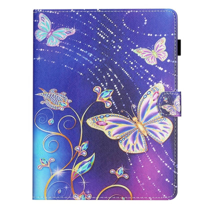 For 10 inch Coloured Drawing Stitching Leather Tablet Case(Butterfly) - 10 - 11 inch by buy2fix | Online Shopping UK | buy2fix