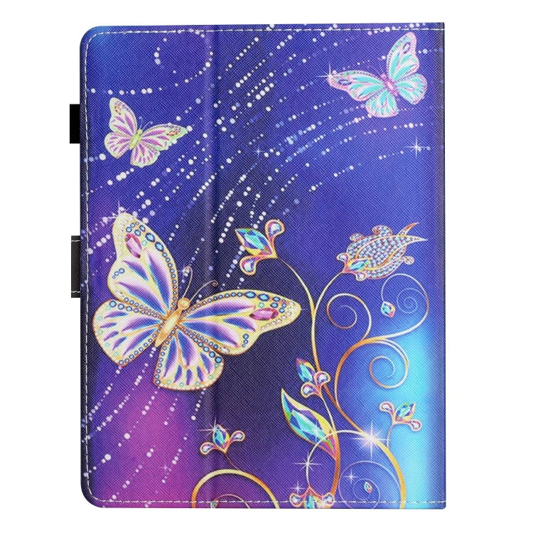 For 10 inch Coloured Drawing Stitching Leather Tablet Case(Butterfly) - 10 - 11 inch by buy2fix | Online Shopping UK | buy2fix