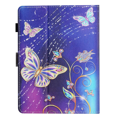 For 10 inch Coloured Drawing Stitching Leather Tablet Case(Butterfly) - 10 - 11 inch by buy2fix | Online Shopping UK | buy2fix