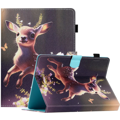 For 10 inch Coloured Drawing Stitching Leather Tablet Case(Deer) - 10 - 11 inch by buy2fix | Online Shopping UK | buy2fix