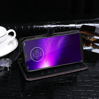 For Motorola One Macro idewei Crocodile Texture Horizontal Flip Leather Case with Holder & Card Slots & Wallet(Black) - Motorola Cases by idewei | Online Shopping UK | buy2fix