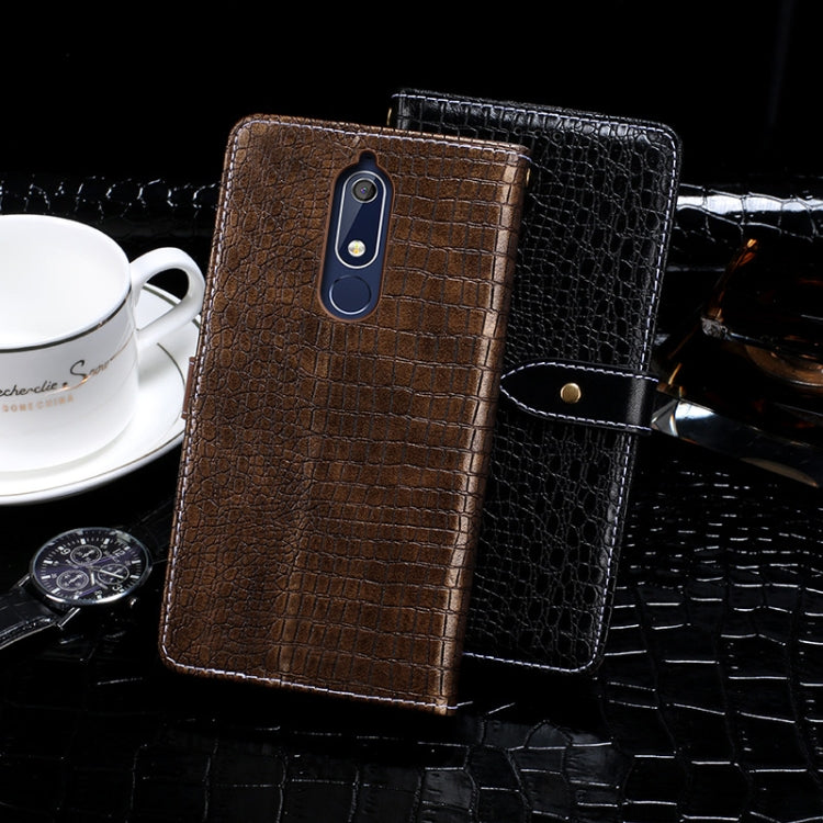 For Nokia 5.1 idewei Crocodile Texture Horizontal Flip Leather Case with Holder & Card Slots & Wallet(Dark Blue) - Nokia Cases by idewei | Online Shopping UK | buy2fix