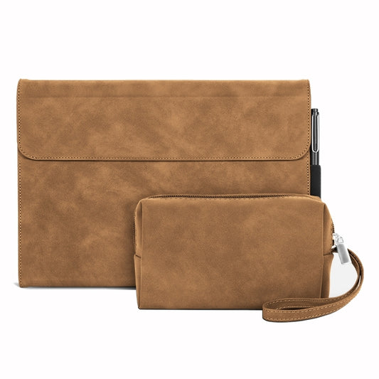 For Microsoft Surface Go 3 / 2 / 1 Sheepskin All-Inclusive Shockproof Protective Case with Power Bag(Brown) - Others by buy2fix | Online Shopping UK | buy2fix
