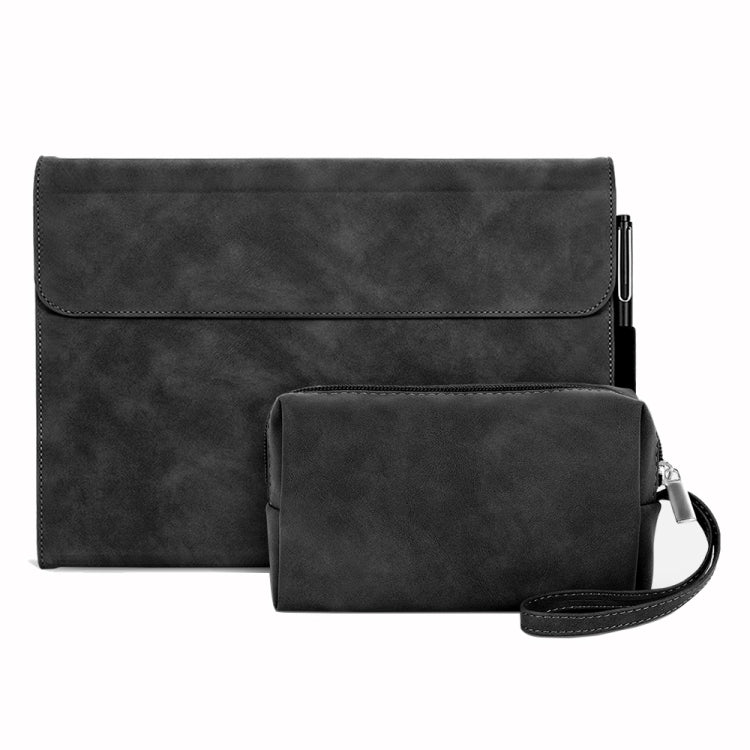 For Microsoft Surface Go 3 / 2 / 1 Sheepskin All-Inclusive Shockproof Protective Case with Power Bag(Black) - Others by buy2fix | Online Shopping UK | buy2fix