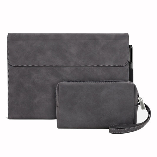 For Microsoft Surface Go 3 / 2 / 1 Sheepskin All-Inclusive Shockproof Protective Case with Power Bag(Grey) - Others by buy2fix | Online Shopping UK | buy2fix