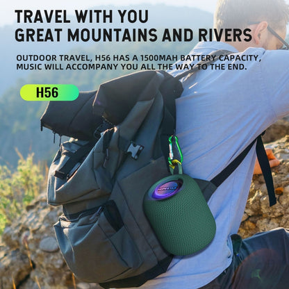 HOPESTAR H56 IPX6 Waterproof 10W TWS Subwoofer Light Bluetooth Speaker(Green) - Waterproof Speaker by HOPESTAR | Online Shopping UK | buy2fix
