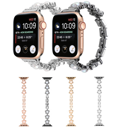 Flower Bracelet Metal Watch Band For Apple Watch Ultra 49mm&Watch Ultra 2 49mm / Series 9&8&7 45mm / SE 3&SE 2&6&SE&5&4 44mm / 3&2&1 42mm(Rose Gold) by buy2fix